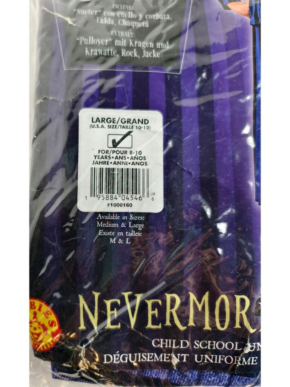 Nevermore Wednesday Addams Girls Lg 10-12 Costume Academy Student Uniform Comple - Picture 7 of 7
